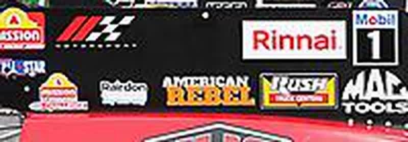Close crop of the Rairdon decal on Hagan's winning Funny Car panel